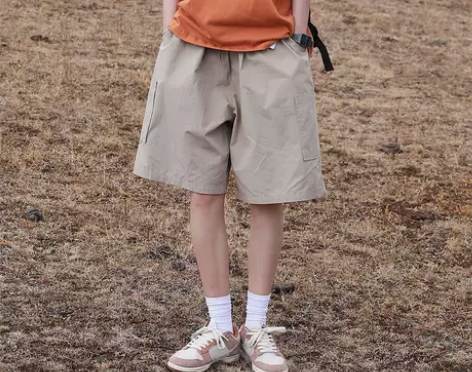 日系简约工装短裤男女机能口袋直筒情侣宽松运...