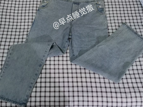 背带裤宽松显瘦直筒裤泫雅老爹九分裤牛仔裤女...