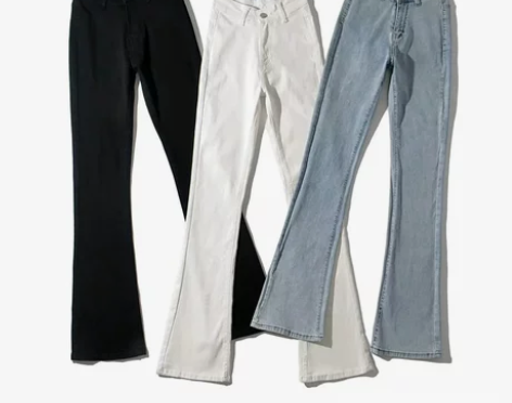 超显腿长的超模腿拖地牛仔裤早秋新款修身弹力...