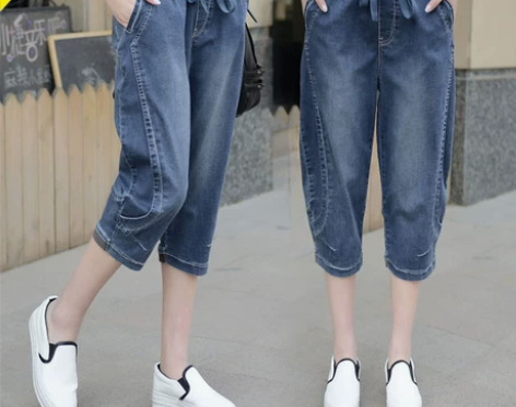 夏季新款七分裤牛仔裤女2021韩版宽松显瘦...