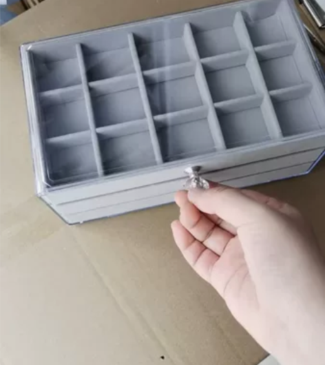 包邮三抽三层透明45格多格格子款耳钉耳环戒...