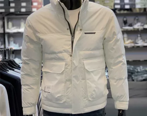 立领夹克新款白色羽绒服男羽绒流行加厚保暖外...