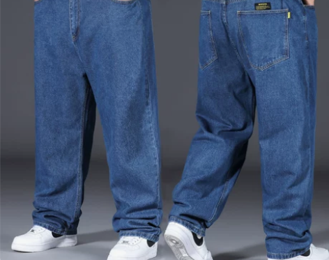 裤子宽松夏季薄款牛仔裤男加肥加大码直筒胖子...