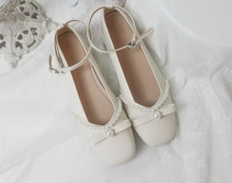 ?森拉 气质款 法式珍珠单鞋女平底晚晚风温...