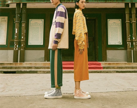 feiyue/飞跃高帮帆布鞋女春秋款日韩系...