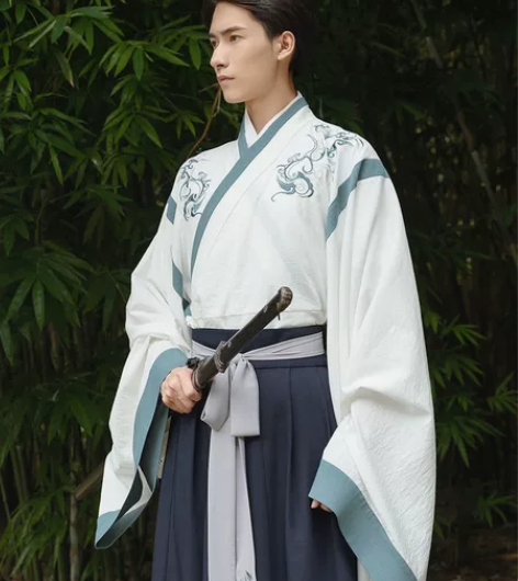 汉服租赁: 重回汉唐原创汉服男士此答魏晋风...
