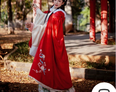 五号工坊原创麒麟正品汉服女斗篷长款加绒冬款...