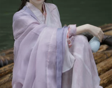 上遥居流烟 宋制秋紫色宋制汉服对襟大袖长衫...