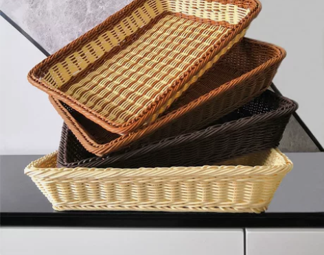 水果筐藤编收纳篮仿藤编织收纳筐超市陈列展示...