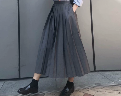 百褶大摆裙a字伞裙长裙22春夏高腰高温压褶...
