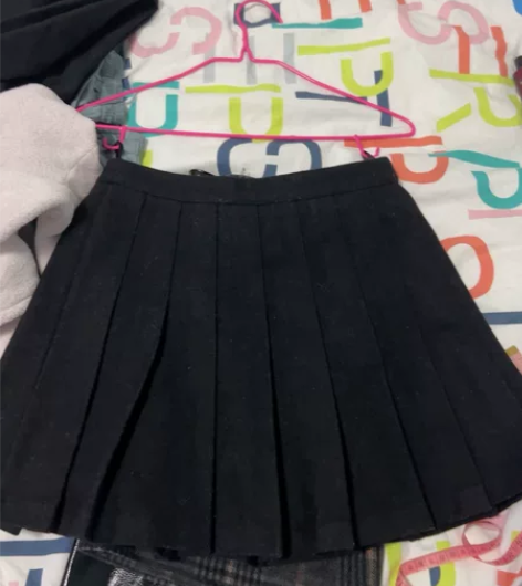 森马半身裙女仿呢百褶裙2022冬季新款女生...