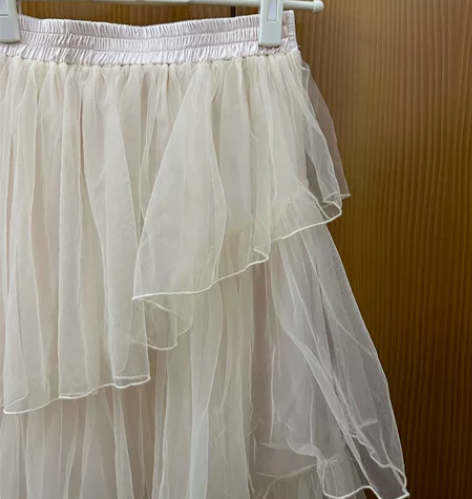 杏粉色蛋糕裙纱裙长裙半身裙 感兴趣的话点“...