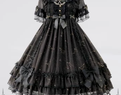 现货十一月咲夜烫金星座星之暗语短袖OP夏季...