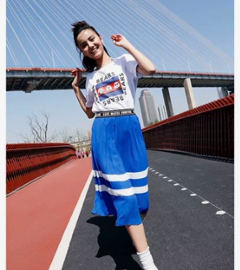 CACHE CACHE 夏百褶裙女韩范潮学...