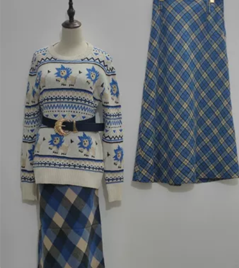 【暂挂】复古港风格子古着裙子vintage...