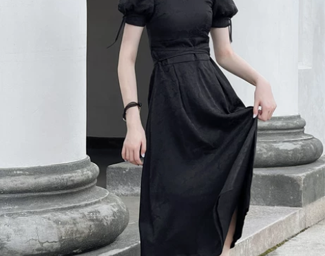 ?银河月刊 温柔原创款港风开叉改良旗袍裙 ...