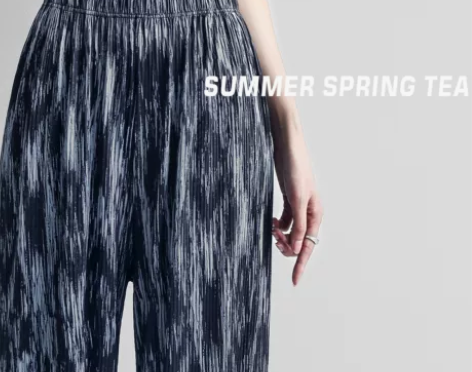夏春茶冰丝扎染阔腿裤女垂感直筒长裤高腰休闲...
