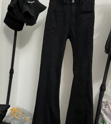 喇叭牛仔裤 s码 有弹力 100斤以内穿 ...