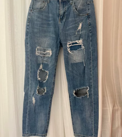 jeans破洞牛仔裤 27码(120斤内)...