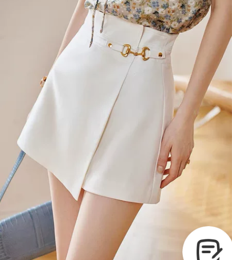 欧芮儿白色休闲裤女2022夏新款高腰显瘦气...