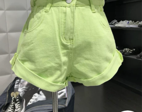 ?糖果色短裤潮夏季女装百搭高腰显瘦学生热裤...