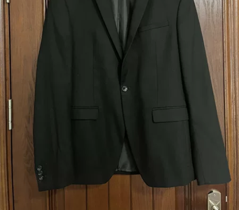 zara男士西装正装外套黑色 9新 170...