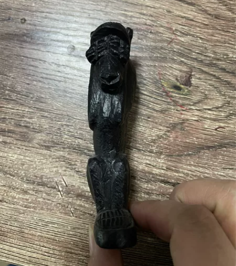 非洲原产手工艺品木雕不看狒狒，高11厘米左...