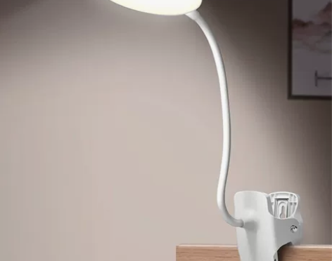 [全新包邮]夹灯LED充电白光台灯学习大学...