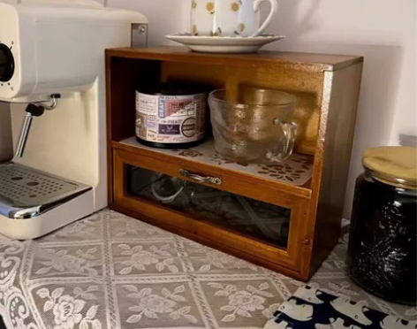 35元桌面收纳盒手办zakka柜子抽屉式复...