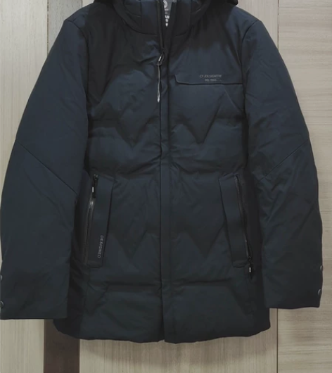 全新90白鸭绒羽绒服黑色连帽外套男士 帽子...