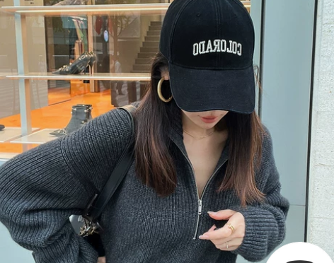 韩国设计师款小众CO刺绣棒球帽显脸小软顶棉...