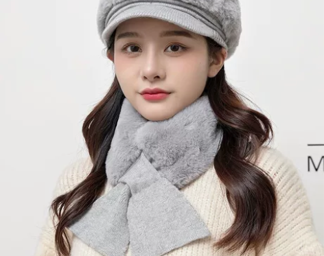 秋冬季帽子女加绒保暖防寒护耳围巾帽毛绒帽骑...