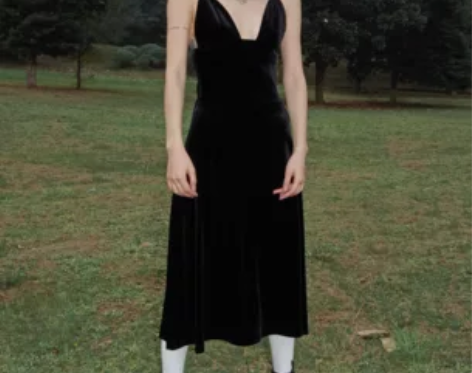 ?SARAL ZENS春夏 黑丝绒连衣裙 ...