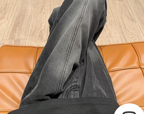 做旧水洗牛仔裤男秋季美式复古ins潮阔腿裤...