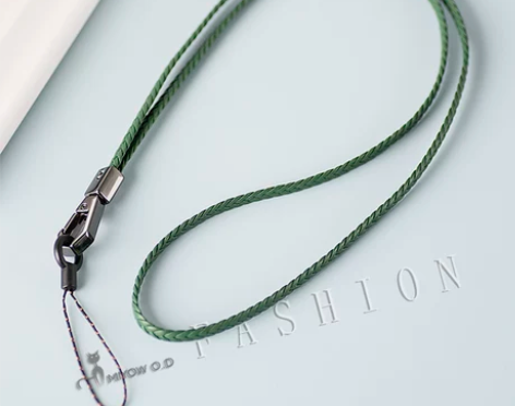 手机挂绳原创设计牛皮扁编织手机挂脖绳子吊绳手