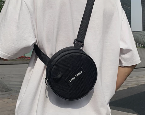 潮牌男士单肩包时尚小圆包ins潮小挎包夏季...