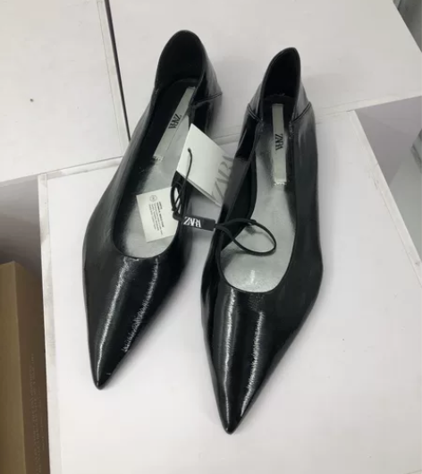 ZARA全新漆皮尖头单鞋 35码 感兴趣的...
