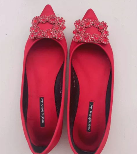 36码中式秀禾鞋女2022新款平底尖头单鞋...