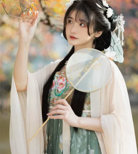 【春有约】茗月萱唐制诃子裙汉服女大袖衫刺绣...