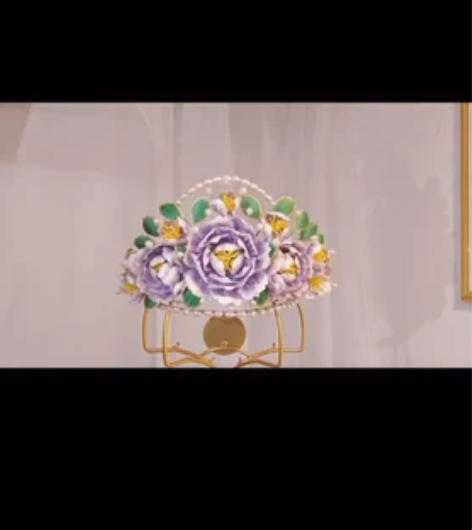 绒花发冠 《花暖暖》来自（酒酒小可爱）手作...