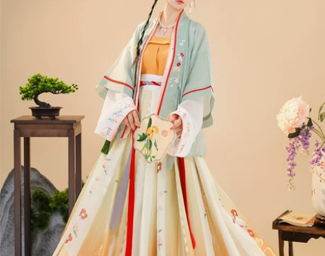 ?蝉佩灵椿雨原创宋制汉服女中国风改良四件套...