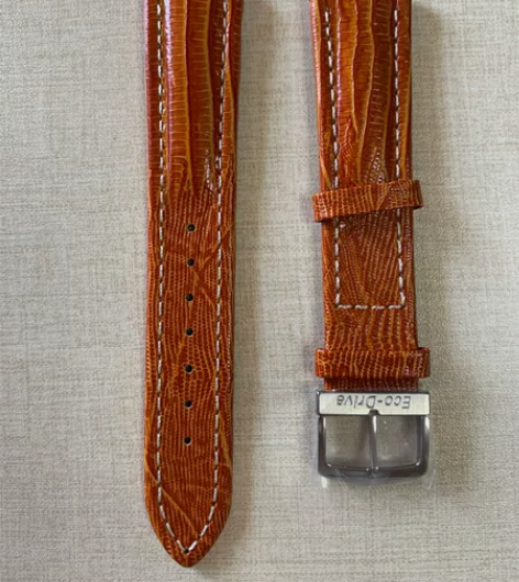 捡漏西铁城表带20mm真皮表带如假白送。（...