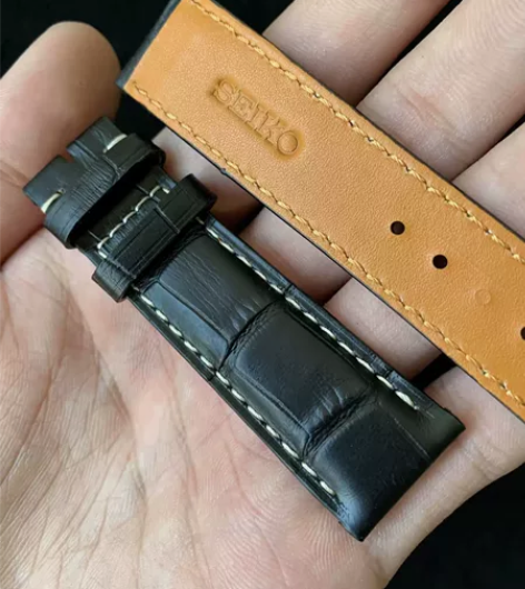 精工表带真皮小牛皮水鬼5号针扣表带 【尺寸...