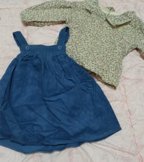 全新加绒上衣灯芯绒背带裙,6码,相当于90...