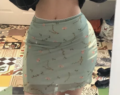 欧美ins网红风碎花高腰半身裙女夏季性感辣...