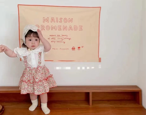 奶小西碎花背带裙两件套尺码80 全新带吊牌...