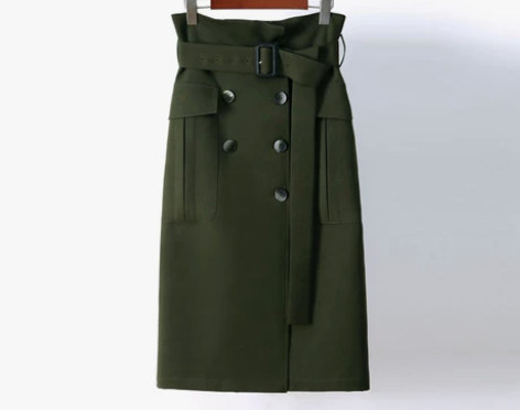 我的真朋友杨颖同款程真真baby军绿色半身...