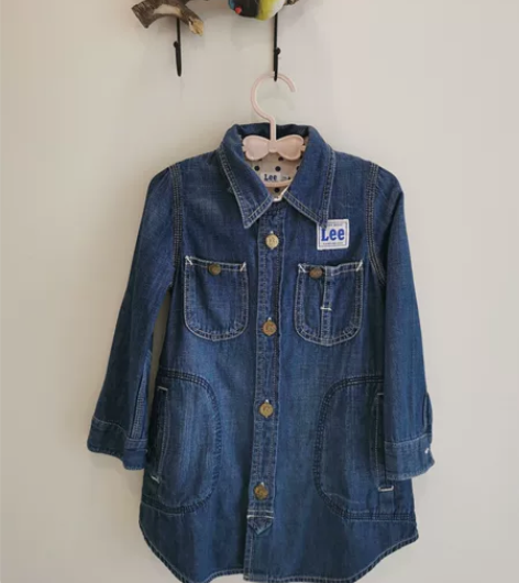 Lee中性风长款牛仔衬衫 日本旅游购入，标...