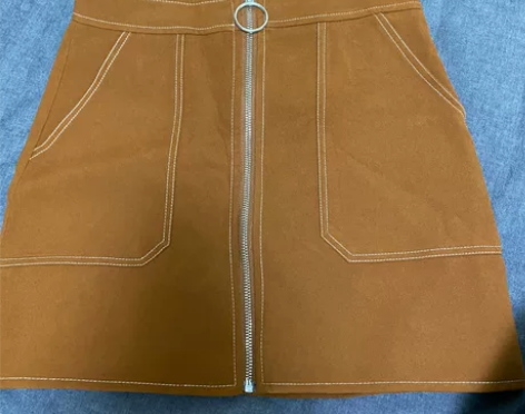 复古咖色牛仔半裙 全新的没有穿过 m码数 ...