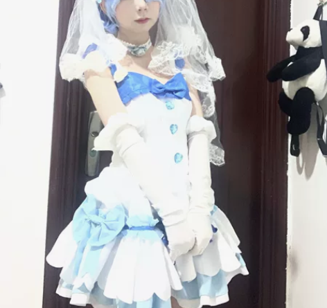 初兽猫蕾姆花嫁 颈饰和发饰都是手做的不过都...